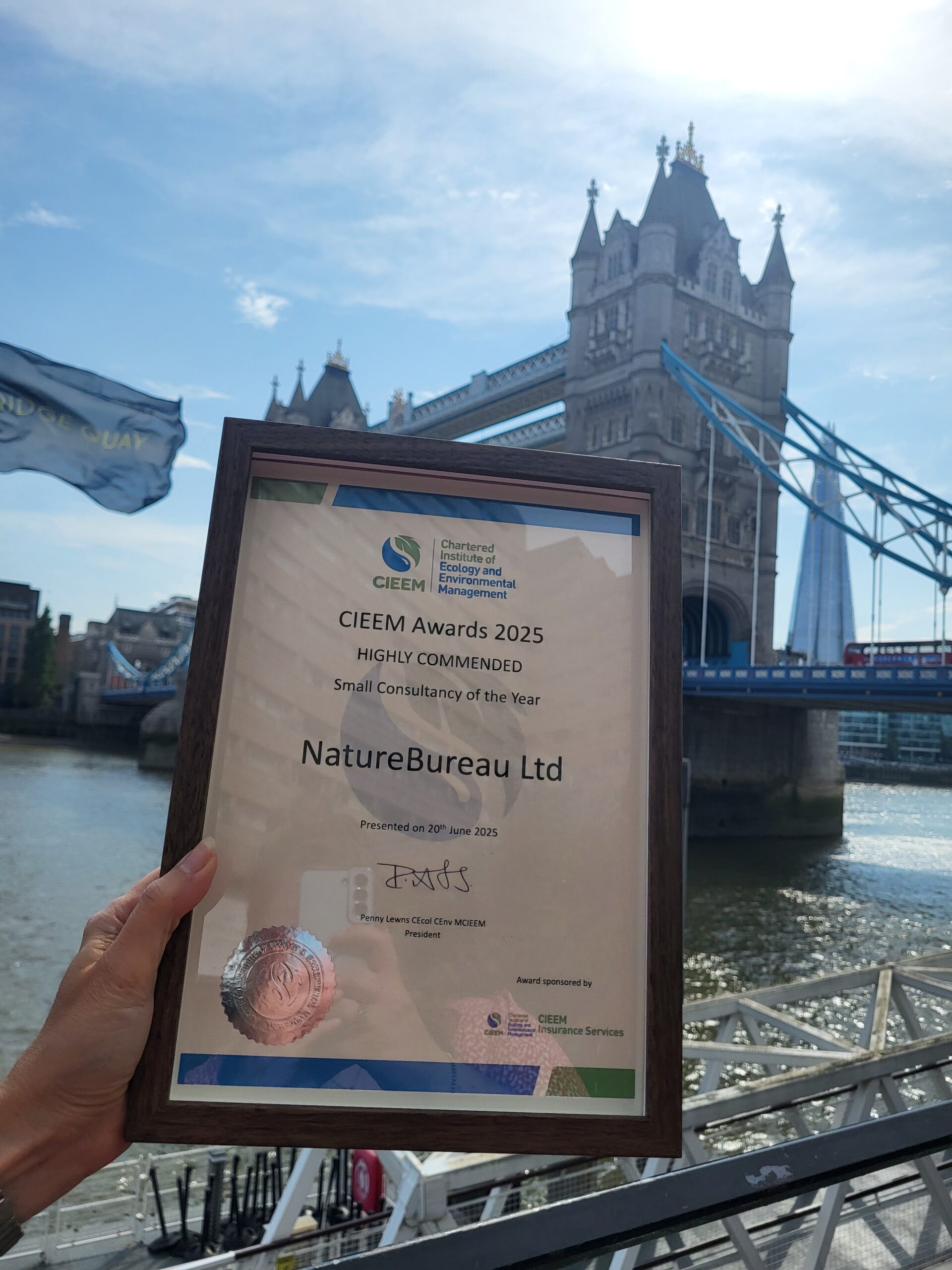 NatureBureau Highly Commended at CIEEM awards